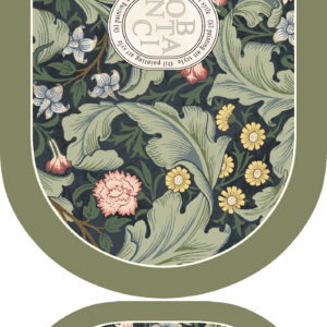 Green Floral Oval Bath Mat Set