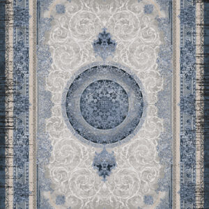 Blue Ivory Medallion Rug