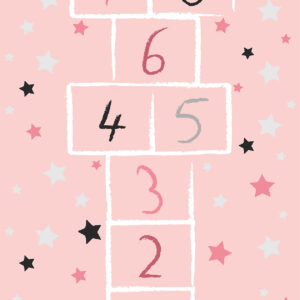 Pink Hopscotch Kids Rug