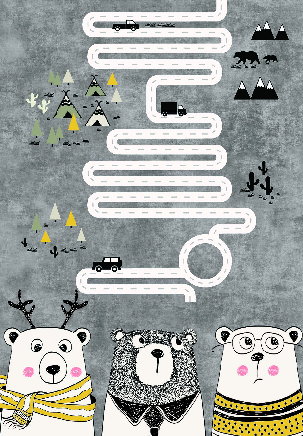 Road Adventure Kids Rug