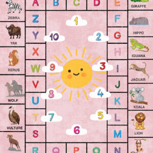 Pink Alphabet Learning Kids Rug