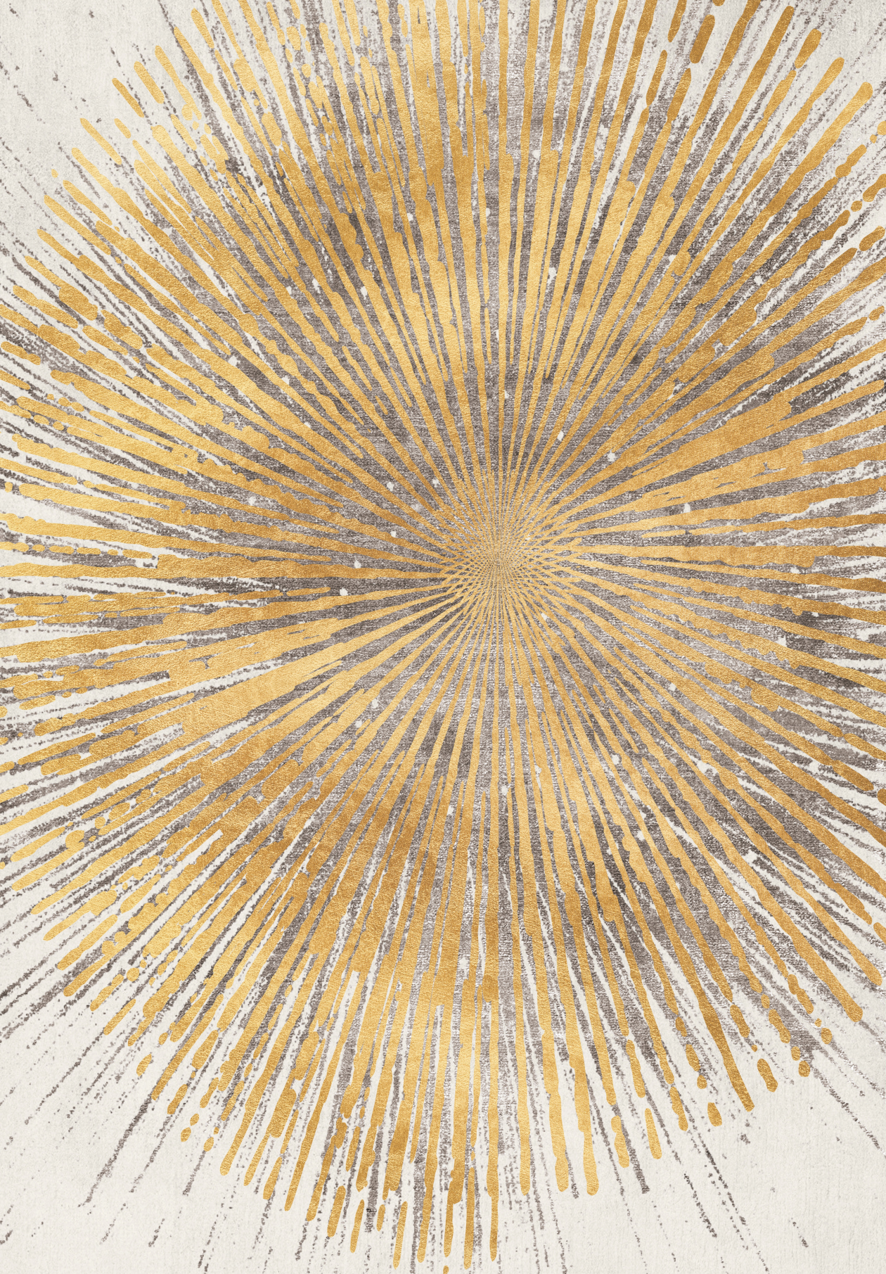 Golden Sunburst Abstract Rug