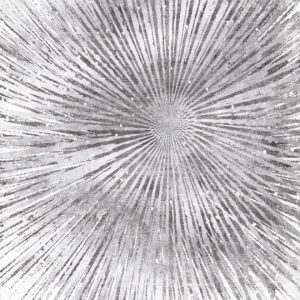 Silver Sunburst Abstract Rug