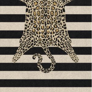 Striped Leopard Bath Mat Set