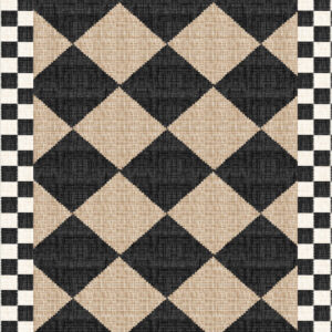 Black & Cream Checker Kitchen Mat