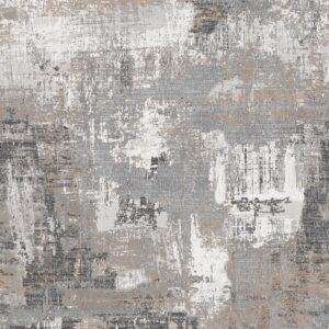 Grey Beige Painterly Abstract Rug