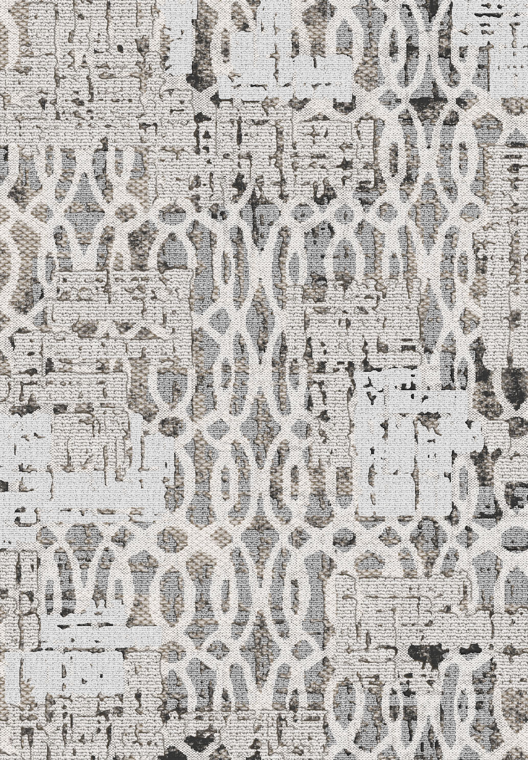 Grey Trellis Abstract Rug