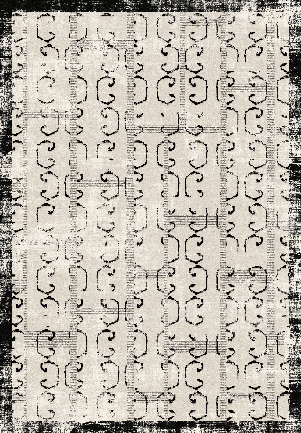 Ivory Chain Geometric Rug