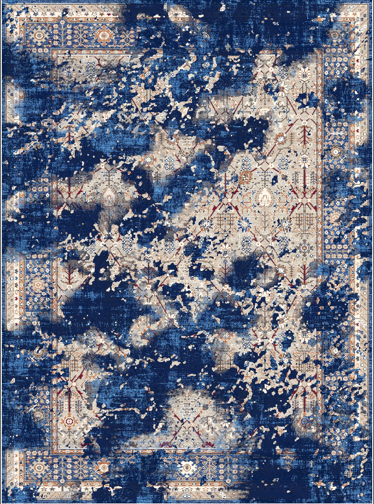 Navy Vintage Distressed Rug
