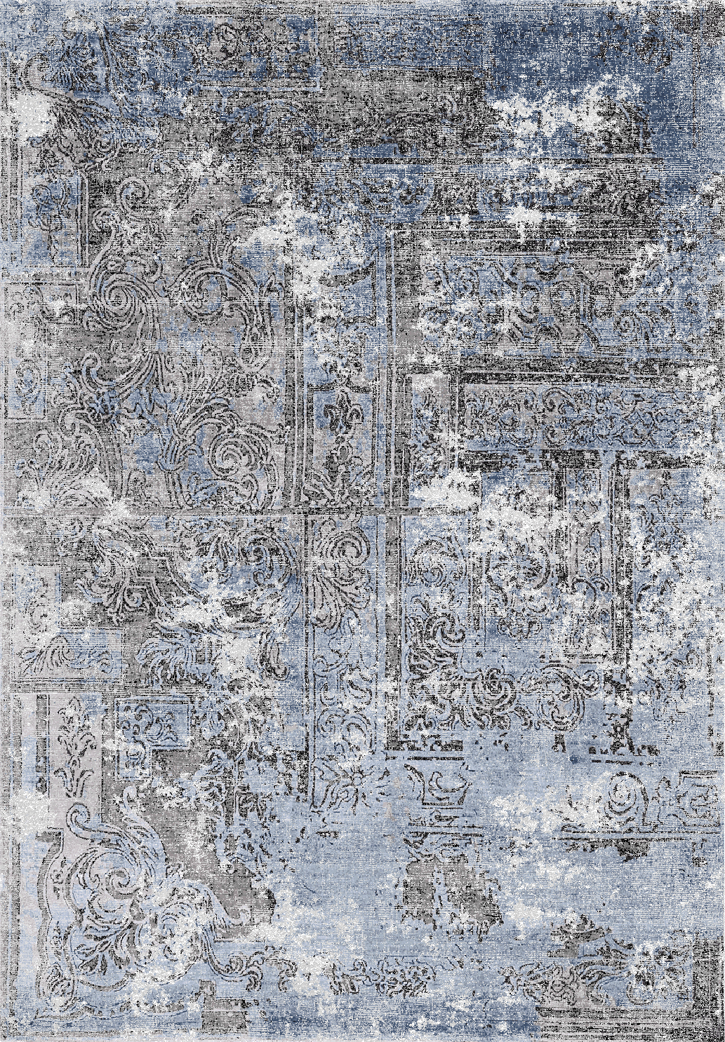 Blue Grey Vintage Rug