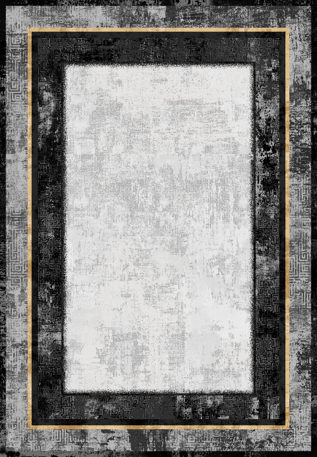 Black Border Contemporary Rug