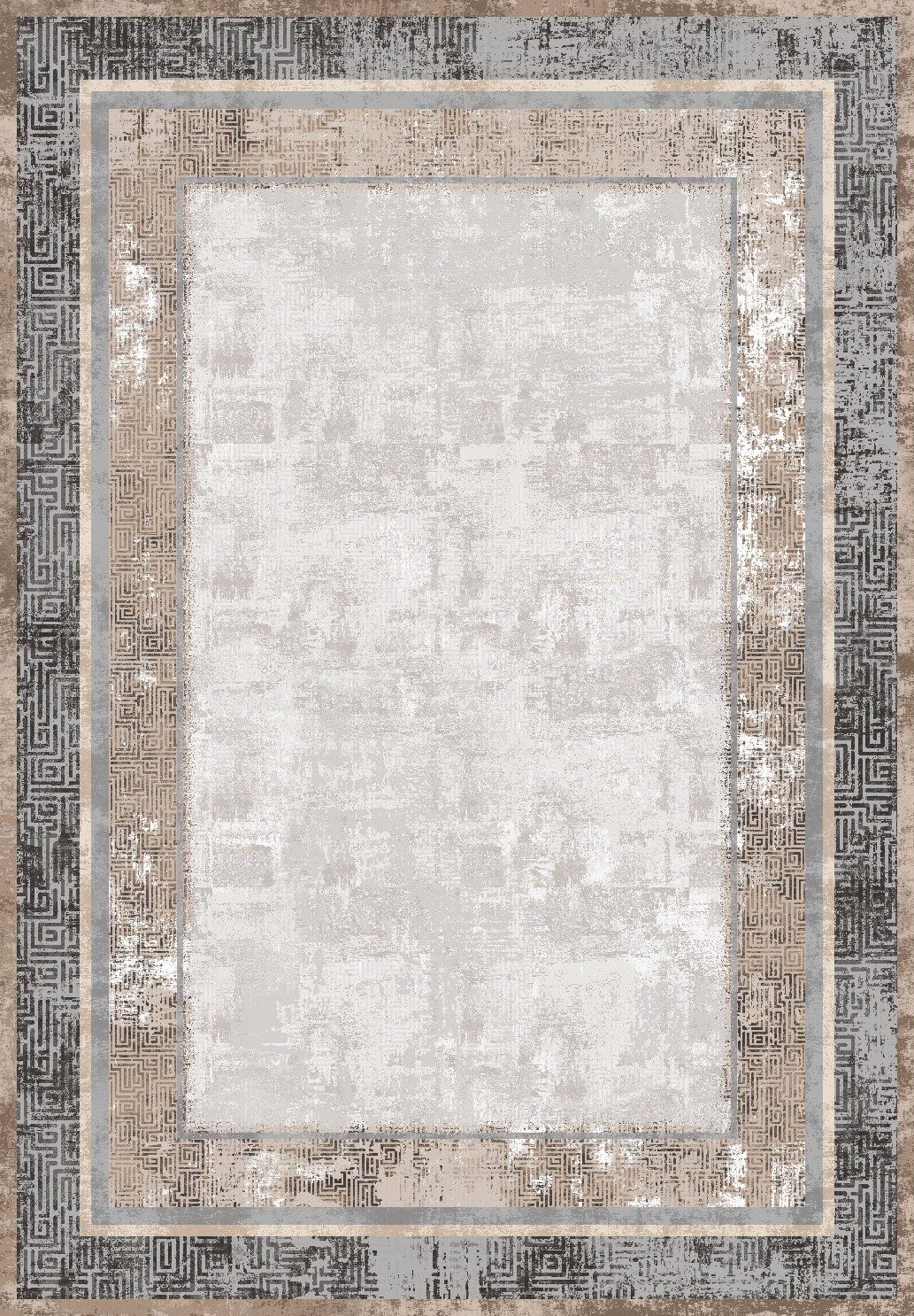Taupe Border Contemporary Rug