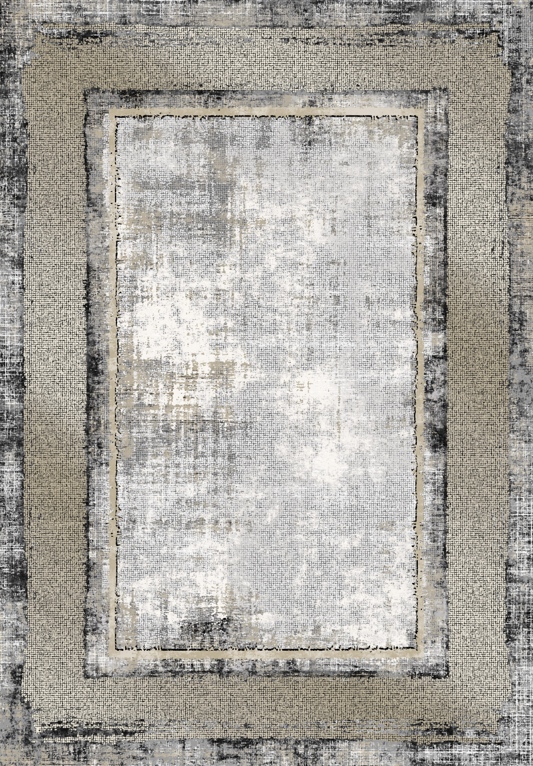 Grey Border Vintage Rug