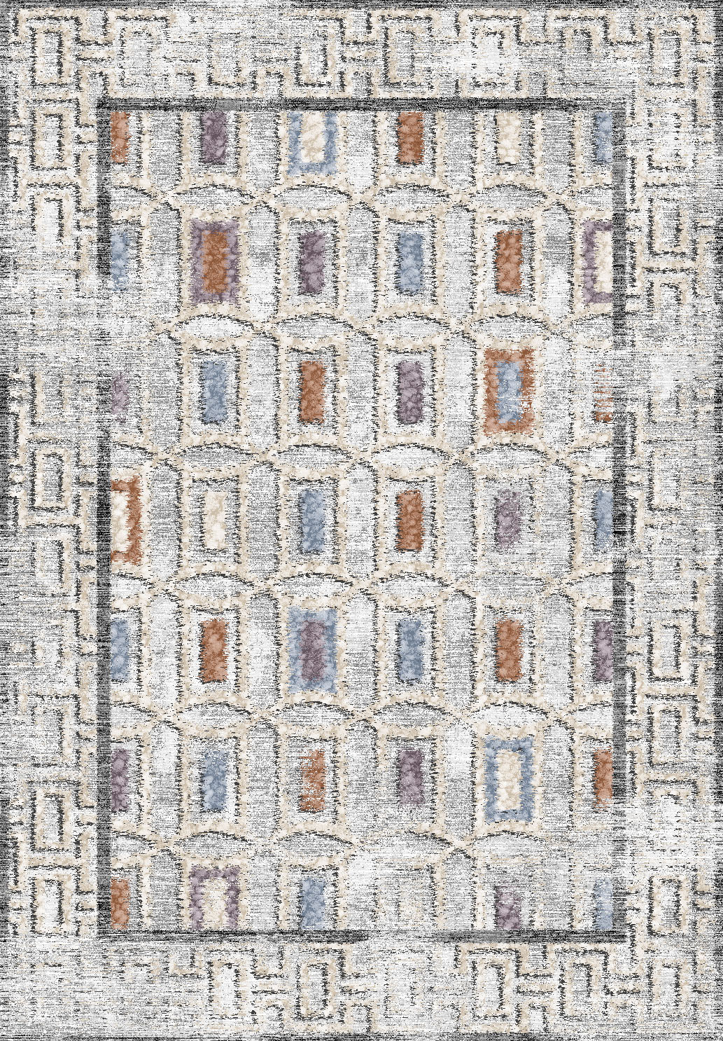 Neutral Geometric Block Rug