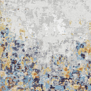 Ivory Blue Splash Abstract Rug