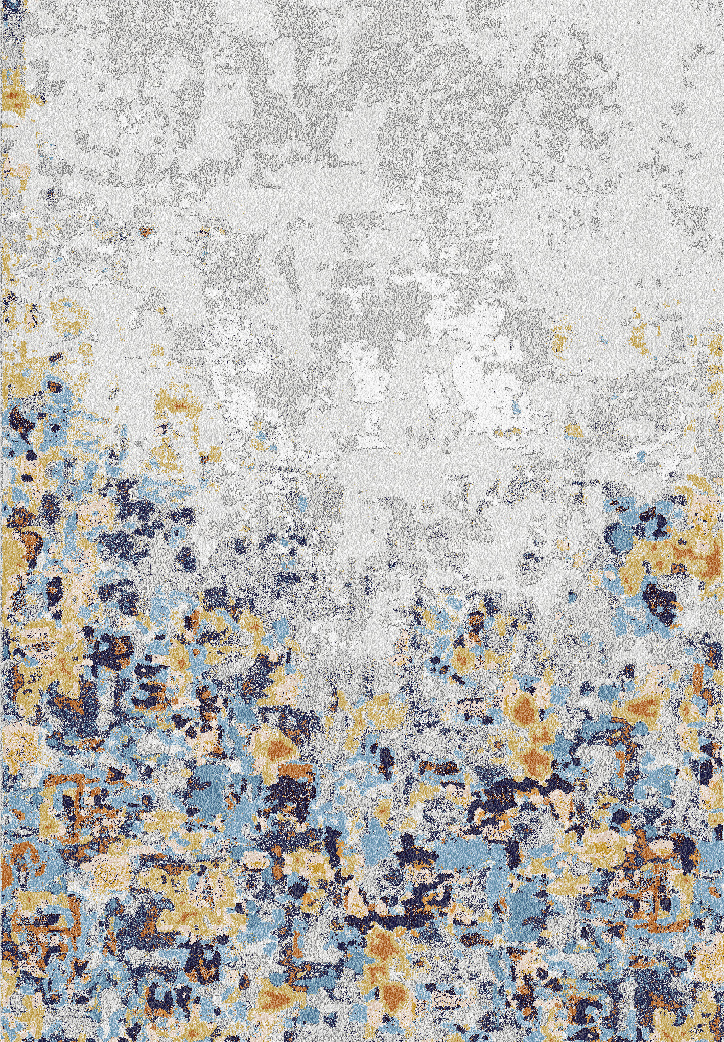Ivory Blue Splash Abstract Rug