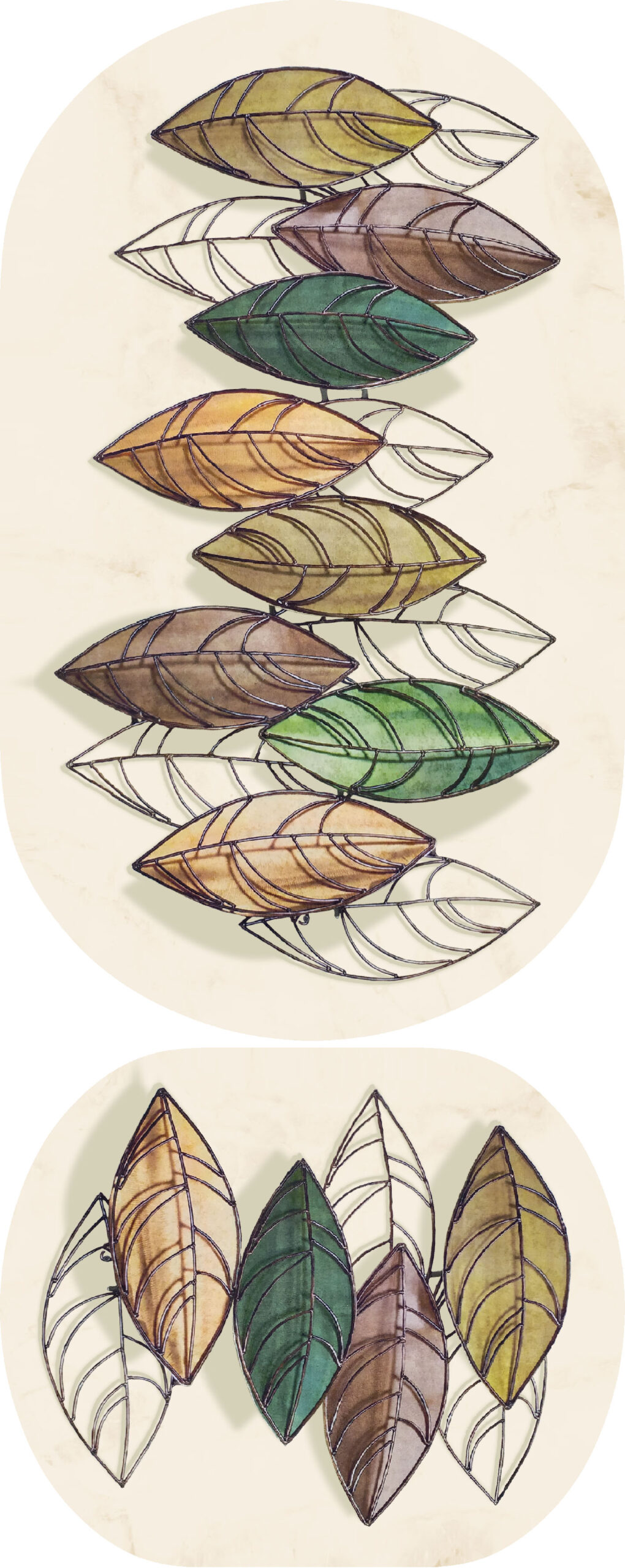 Leaf Oval Bath Mat Set