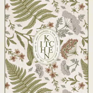 Green Botanical Kitchen Mat