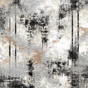 Grey Gold Painterly Abstract Rug